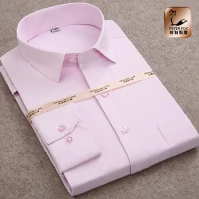 Men's White Button Collar Business Shirt HL10-36