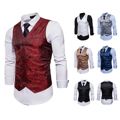 2018 Men's Blue Velvet Cross-border Vest