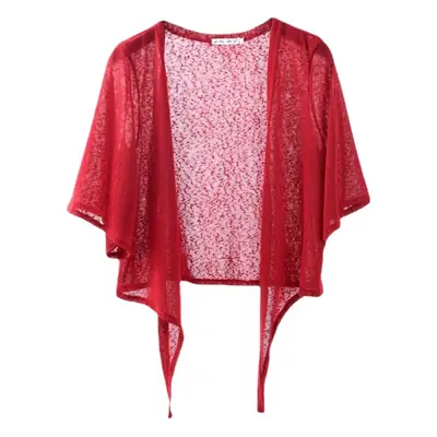 Red Knitted Sun-Protective Top Large Size