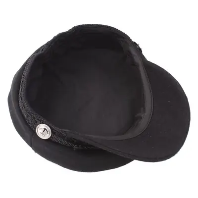 Navy Woolen Button Rope Army Cap for Men Women Autumn Winter