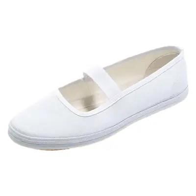 White Women's Flat Nurse Shoes with Elastic Band
