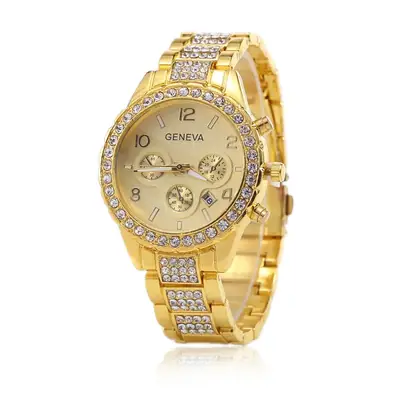 Rose Gold Rhinestone Women's Quartz Watch with Calendar
