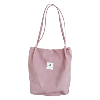 Light Gray Korean Style Corduroy Tote Bag for Women