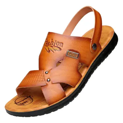Wholesale Men's Sandals 2026 Summer Trendy Casual Beach Shoes Men's Non-Slip Waterproof Dual-Use Flip-Flops