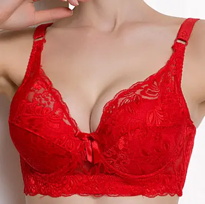 (Without steel ring) thin large size big chest small bra full cup without sponge bra sexy underwear women