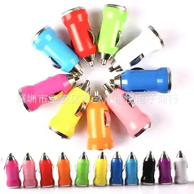 Bullet Car Charger with 10 Colors USB Plug