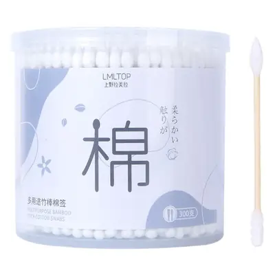 Lmltop Cotton Swabs 300 Pcs Double-Ended Spiral Tip
