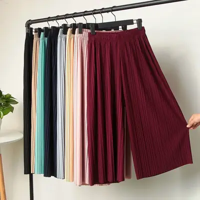 Women Blue Chiffon Ruffled High Waist Pants Set