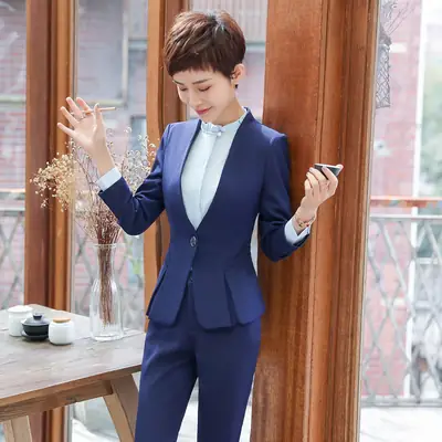 Women's Black Formal Suit with Button Detail