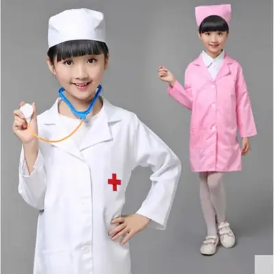 2020 Kids Doctor Costume White Coat Nurse Role