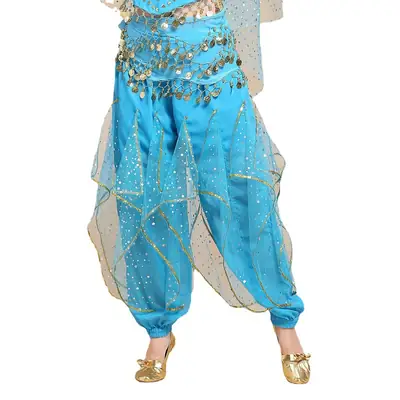 New Indian Dance Pants Yellow Rotating Belly Dance Pants