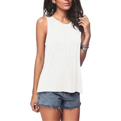Women's Olive Green Sleeveless V-Neck Top