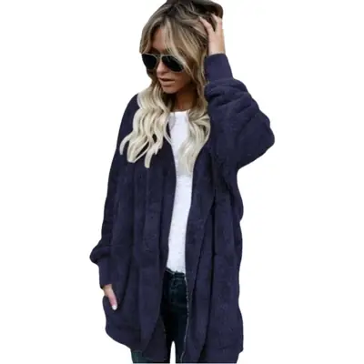2025 Faux Fur Warm Coat Mid Length Reversible Black