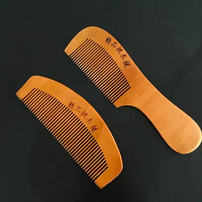 Peach Wood Hair Comb with Anti-Static Design