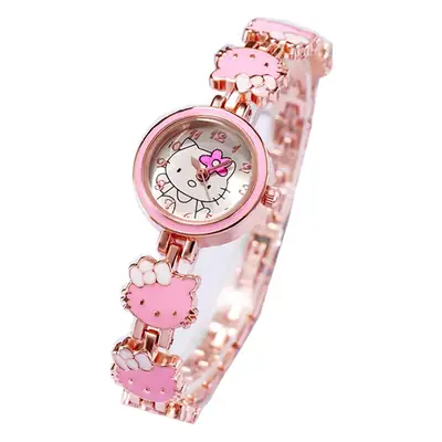 New KT cat watch women's fashion cute children's bracelet steel belt watch women's student electronic quartz watch