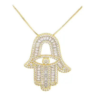 Cross-Border Palm Necklace with Zirconium Pendants for Women