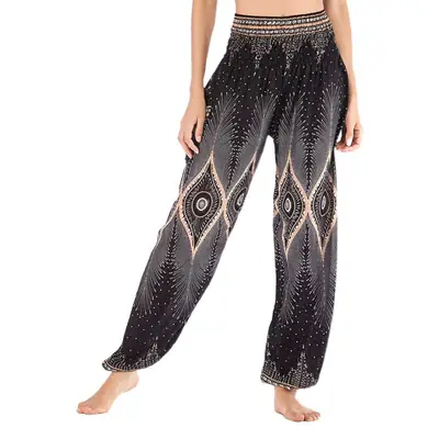 Red Faux Silk Ethnic Bloomers Yoga Wear Pants