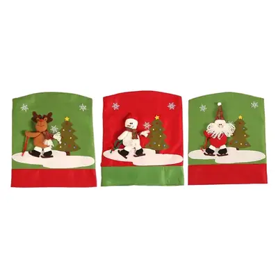 Christmas Chair Covers Snowman Design Red Green