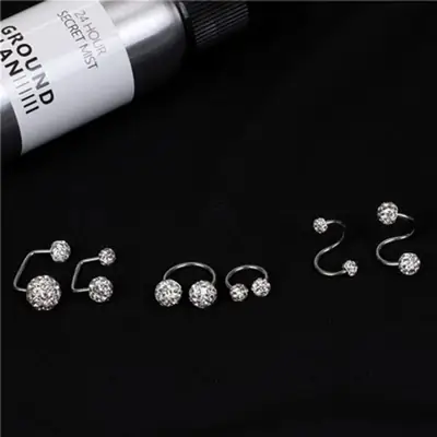 Korean Geometric Drill Ball Titanium Ear Pins