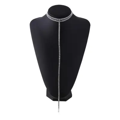 Silver T-Neck Chain Necklace for Women