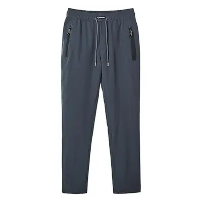 Men's Black Zippered Pants Quick-Drying Loose Fit