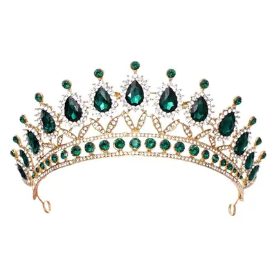 Bridal Crown Headband with Blue Gemstones