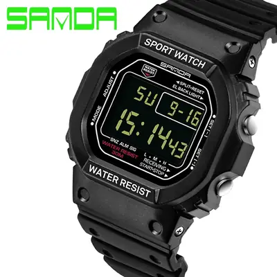 Waterproof Digital Sport Watch for Men Women Black
