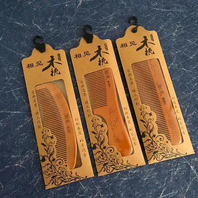 Peach Wood Thick Tooth Comb Anti-Static Anti-Off