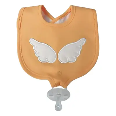 Orange Cotton Baby Bib with Wings Design