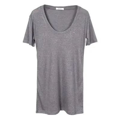Women V-Neck Coffee T-Shirt Low Cut Short Sleeve