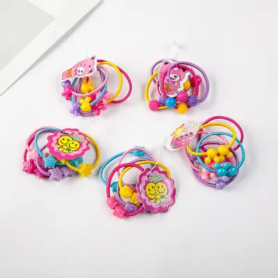 Double Bead Rubber Hair Bands for Girls