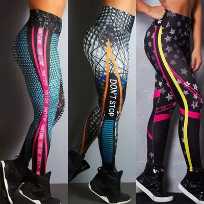 2023 Digital Printed Sports Pants for Women Plus Size