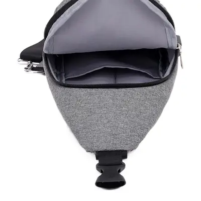 Men's Grey Canvas Shoulder Crossbody Bag