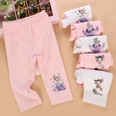 Girls Cropped Pants Frozen Design Lavender 7