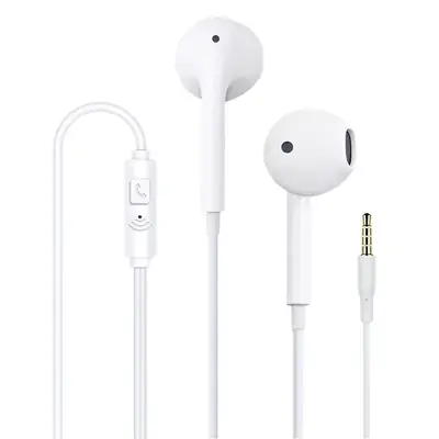 Black In-Ear Headset with Microphone Wire Control