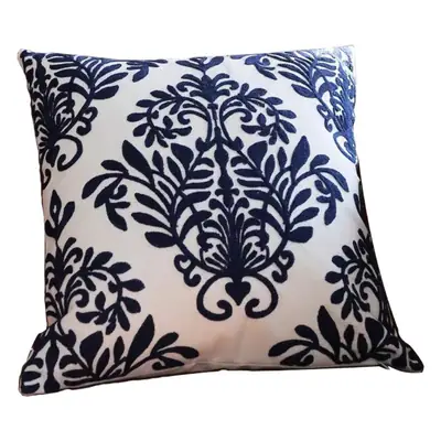 Blue and White Embroidered Pillows for Home Decor