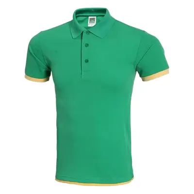Men Black Polo Shirt with Red Trim & Logo