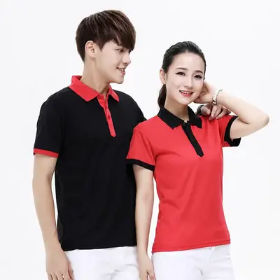 Men Cotton Polo Shirt White Blue Summer