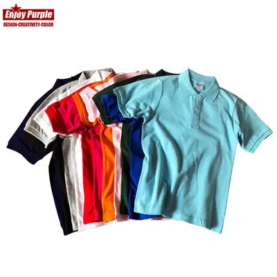 Men Pique Mesh Lapel T-Shirt Pink 260G