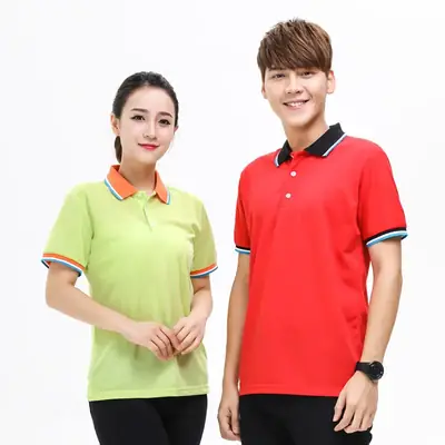 Green Polo Shirt with Orange Trim for Men