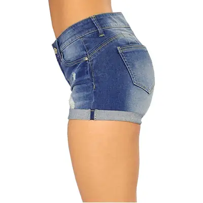 Women Denim Shorts Flanged Hot Summer Wear