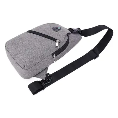 Gray Men's Crossbody Backpack with Adjustable Strap