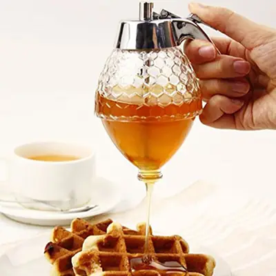 Acrylic Honey Jar Dispenser with Screw