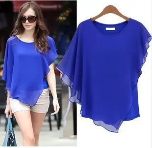 Black Ruffled Chiffon Women's T-Shirt