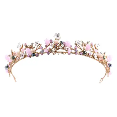 Tuan Ming Crown Pink Crystal Hair Band 30cm