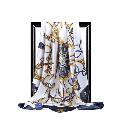 Gaohe 90cm Silk Scarf with European American Islamic Pattern