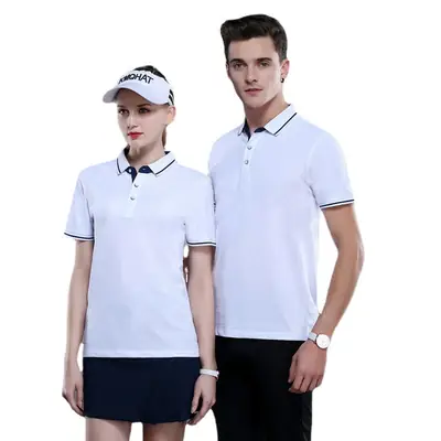 Men White Polo Shirt with Logo Embroidery