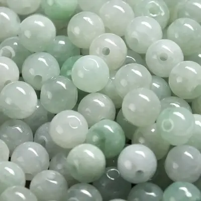 Jade White Green Loose Beads for Jewelry Making