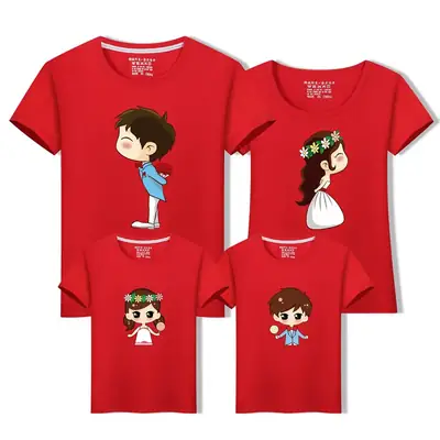 Family 3-Piece Blue T-Shirt Set for Kids Summer Casual Wear