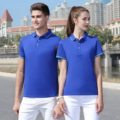 Men's Red Polo Shirt Mercerized Cotton Lapel Button
